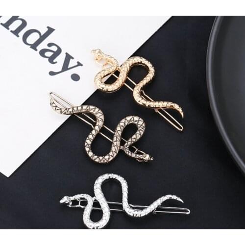 Serpentine Hairpins Rhinestone Clip Girls Alloy Word Hairpin Europe and The United States Hair Accessories for Women