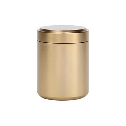 Golden Mini Screw Cap Airtight Matcha Canister Tea Powder Caddy Container 70ml