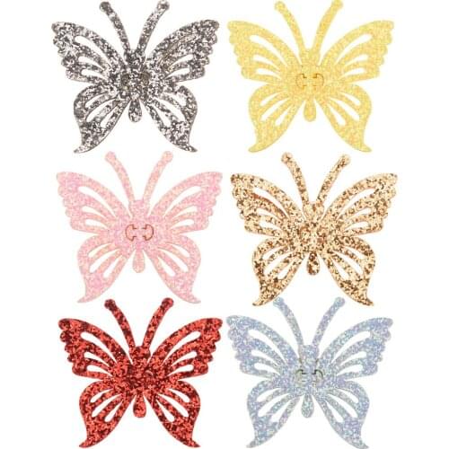 36PCS 1.8inch Hollow Butterfly Supplies Girls Hair Accessories Kawaii Appliques for Hair clips Hairband Hairbows Center
