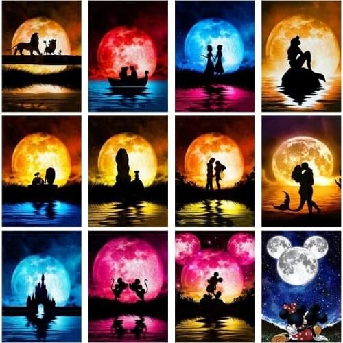 Full Square Drill Embroide 5D Diamond Painting"Princess Shadow Moon"Embroidery Cross Stitch Mosaic Home Decor