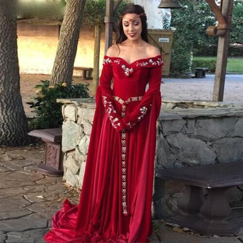 Burgundy Moroccan Kaftan Evening Dresses Long Sleeves Appliques Muslim Dress Arabic Muslim Formal Prom Dress Vestido de festa
