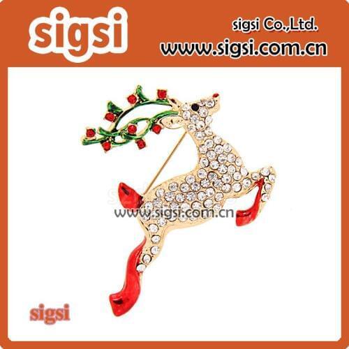 Sika Deer Brooch Pin Christmas Gifts Shining Rhinestone Jewelry ornaments for Christmas Revels Party