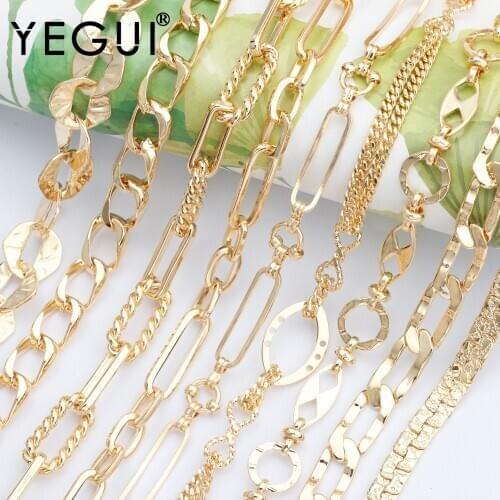 YEGUI C131,jewelry accessories,diy chain,18k gold plated,0.3 microns,jewelry making,diy bracelet necklace,hand made,1m/lot