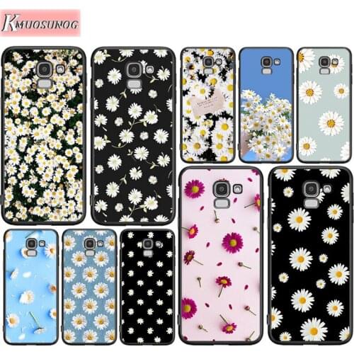 Beautiful Flower Daisy Cover for Samsung Galaxy J8 J7 Duo J6 J5 Prime J4 Plus J3 J2 Core 2018 2017 2016 Black Phone Case