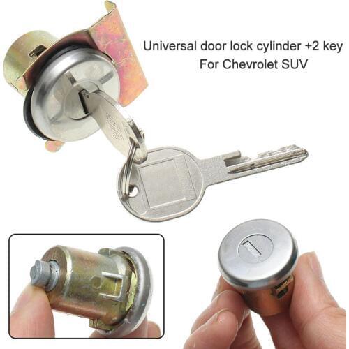 2Pcs Universal Metal Door Lock Cylinder Car Door Lock Cylinders with 2 Keys for Chevrolet Truck SUV