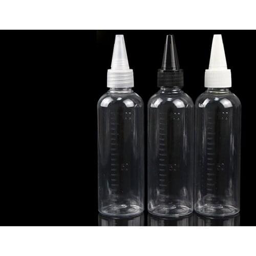 100ml Refillable Bottles Liquid Bottle with Twist Off Cap Graduation Bottle Silk Printing For Hair Gel Cosmetic Liquid