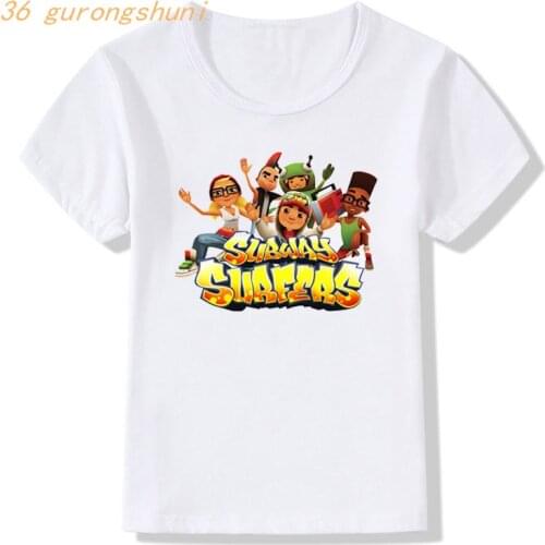 Funny hot subway surfers games girls graphic t shirts Children clothing boy cartoon t shirt kids clothes boys summer top t-shirt