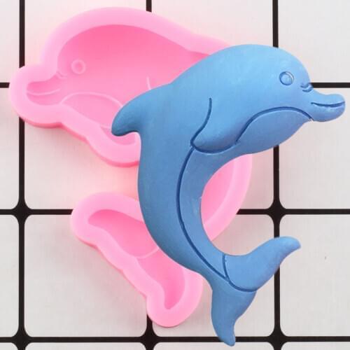 DIY Dolphin Silicone Mold Sea Animals Cake Decorating Tools Cupcake Topper Fondant Molds Candy Clay Chocolate Gumpaste Moulds