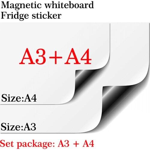 2PCS A3+A4 Size Magnetic Whiteboard Fridge Sticker Home Office Kitchen Magnet Soft Dry Erase White Board Message Board