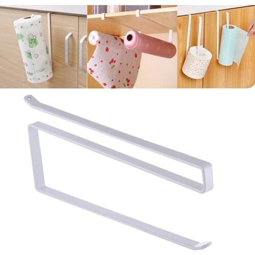 Multifunctional Paper Roll Holder For Cabinets Plastic Wrap Racks Towel Storage Rack Paper Holders Kitchen Storage Hanger
