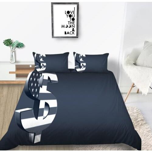 Fashionable Money Dollar Coin Bedding Set Luxury Adult Kids Bes Linen 3D Duvet Cover Unique Home Textiles