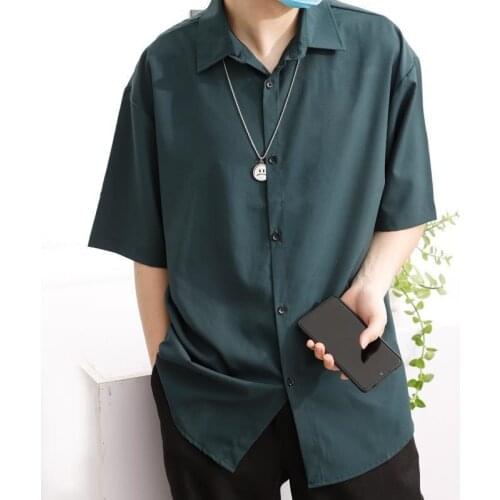 Hawaiian Shirt Mens Summer Trend Cool Shirt Ruffian Handsome Boys' Korean Style High Level Casual Top Camisa Hombre Streetwear
