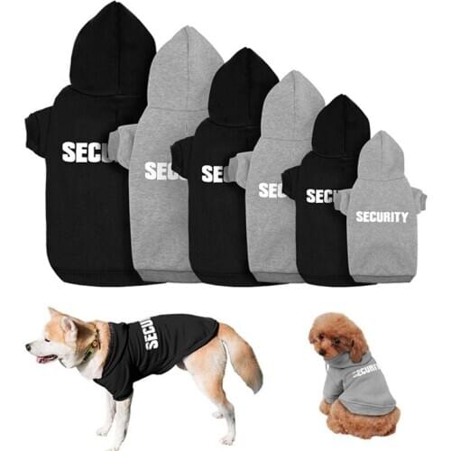 Soft SECURITY Print Dog Clothes Coat Pet Puppy Coats Hoodie Jacket