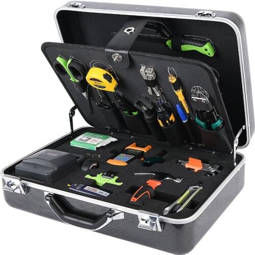 Tool Kit Fibre optic Fusion Splicing Optical Fiber Terminal Tool kit FTTH Project Power Meter VFL Fiber Cleaver Fiber Stripper