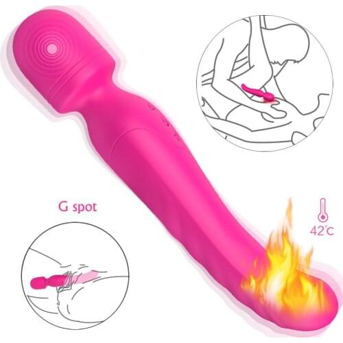 Heating Vibrator AV Wand Massager For Women Waterproof Dildo Vibrator G-Spot Clitoris Stimulator Adult Sex Toy For Couples Games