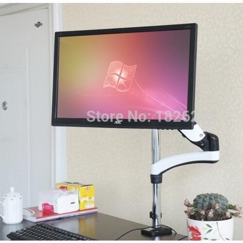 Gas Spring Desktop Clamping 15-27" LCD LED Monitor Holder Arm Full Motion Monitor Mount Bracket Load 0-8kgs VESA 75/100mm GM112C