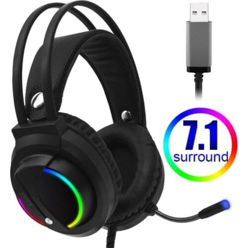 3D surround sound 7.1 Head-mounted Headphones Surround Sound Usb 3.5 Mm with Cable and Optical Rgb for Tablet / Pc /xbox / Ps4