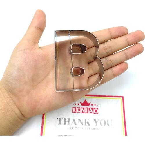 KENIAO Letter B of Alphabe Cookie Cutter for Birthday Party - 5.1 x 6.4 cm - Biscuit / Fondant / Pastry Cutter - Stainless Steel