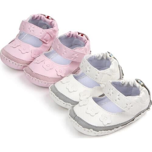 Infant Baby Girls Soft Sole PU Leather First Walkers Crib Shoes 0-18 Months Flower Baby Moccasins Shoes