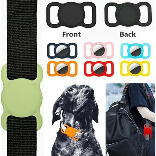 For Apple Airtag GPS Finder Dog Cat Collar Loop Compatible With Apple Airtags Pet Accessories Silicone Pet Protect Dog Collar