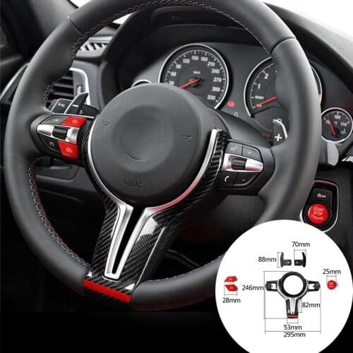 Steering Wheel Trims For BMW F20 F22 F30 F31 F32 F33 F36 F10 F06 F12 F13 F15 F16 M-sport M2 M3 M4 F87 F80 M6 Carbon Fiber Cover