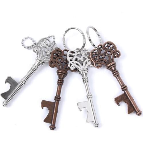 Key Opener Retro Bottle Opener Mini Crown Metal Key Opener Antique Keychain Portable Bar Kitchen Accessories