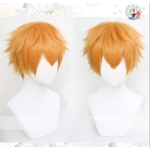 Anime Toilet-Bound Hanako-kun Minamoto Kou Cosplay Wig Short Mixed Blonde Heat Resistant Hair Wig + Wig Cap