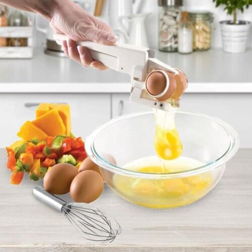 Egg Cracker Handheld York White Separator Egg Shell Opener Cracker Knocker Egg Opener Quick Egg Whites Yolk Safe Kitchen Tools