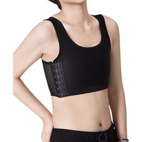 S-3XL Strengthen Bandage Reinforced Short Corset Tomboy Lesbian Tank Tops Chest Strap Shaper Breast Binder Trans Vest Underwear
