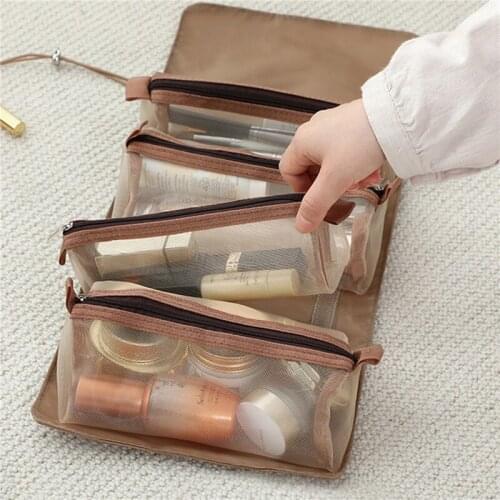 Makeup Bag Portable Large Capacity 4-in-1 carry-on Folding Travel Cosmetics Storage And Wash Bag Set De Maquillaje