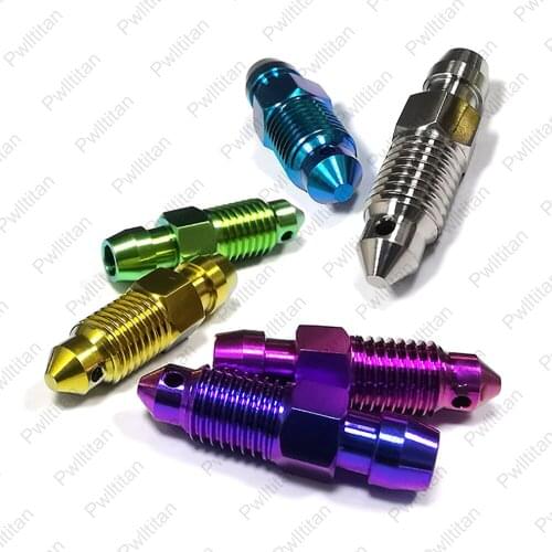M8 Titanium Bolts Motorcycle Brake Caliper Oil Drain Deflation Screws Bleeder Nipples Air Valve For Caliper Master Cylinder