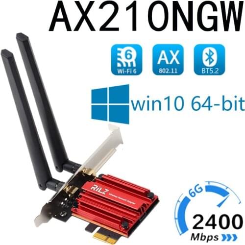 Triple Band Gigabit wireless network card AX210 AX200 8265AC cooling desktop wireless network card AX210 supports6G Bluetooth5.2
