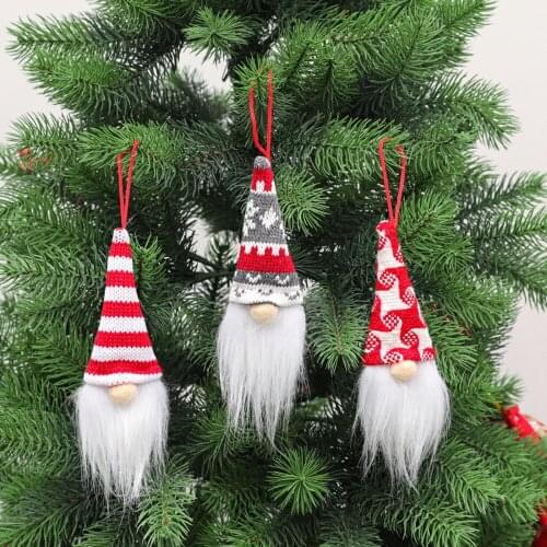 Handmade Santa Decor Gnome Plush Doll Dolls Gnomes Set 4PCS Creative Wall Hanging Ornaments Pendant Gifts Christmas Decorations