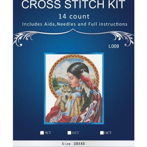 Top Quality lovely counted cross stitch kit Guardian Spirit dimensions 00319 woman lady and dog wolf