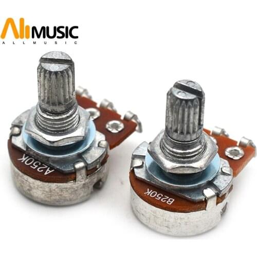 10pcs A250K/B250K 15mm ELectric Bass Guitar Volume Tone Pots Audio Tone Switch Potentiometer