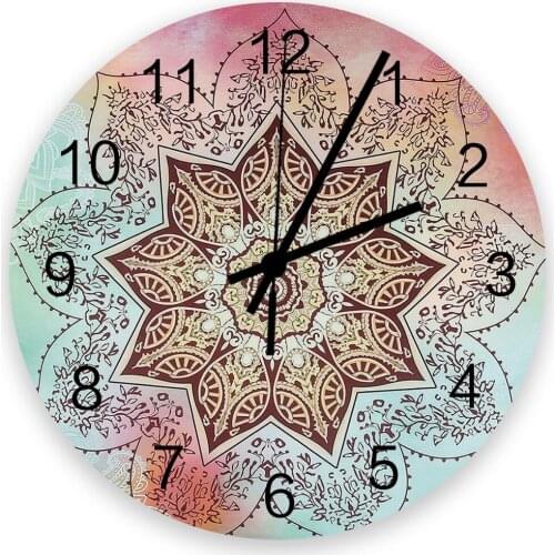 12 Inch Fashion Clock Mandala Gradient Home Quiet Silent Simple Mute Decorative Wall Clock Living Room Clocks Wall Watch