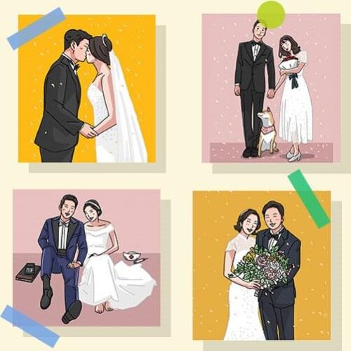 12PCS Married couple cute girl Paper Stickers Crafts And Scrapbooking stickers book Decorative sticker DIY Stationery