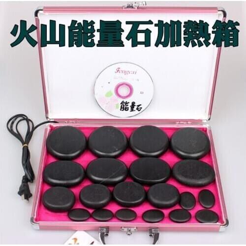 20 pcs cold-hot spa Energy stone volcanic hot stone SPA oil stone with thermostat heater volcanic energy massage stone