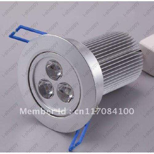 9W Dimmable High power 3 LED Recessed Ceiling Down Cabinet Light Fixture Downlight Spotlight Bulb Lamp Warm/Pure White