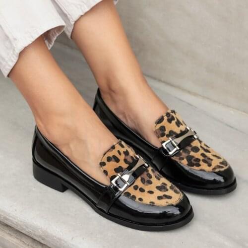 Bernice Leopard Oxford Shoes Women Flats Design Colour Women Babettes High Quality Casual Office Ladies 2020 New fashion Oxford