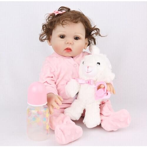 18 inches Kid Toys Silicone Vinyl Reborn Baby Dolls Mini Newborn Dolls