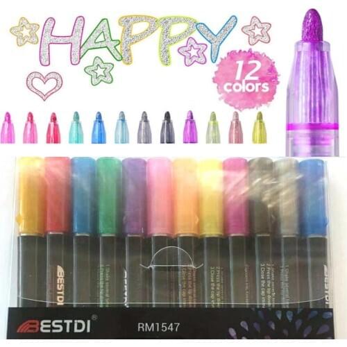 12-color Contour Pen Double Line Pen Candy Color Highlighter Paint Marker Pen Art Set School Supplies Multifunction Dropshipping