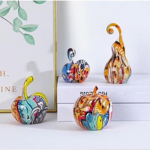 Apple Figurine Colorful Bright Ornament Illusions Graffiti Geometry Minimalism Decor Bookcase Shelf Desktop Decor Birthday Gift