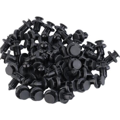 50Pcs Auto Car Bumper Fastener 10mm Hole Rivet Retainer Push Engine Cover Car Door Trim Panel Clip Fasteners For Honda