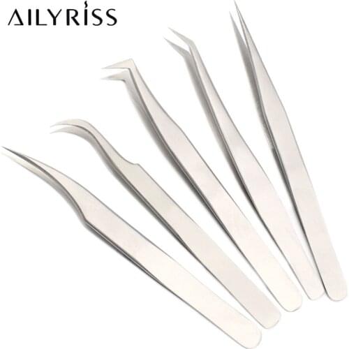 Hot Sale Eyelash Extension Tweezers for Eyelashes Stainless Steel Straight Bend Wholesale Tweezer Eyebrow Volume Tweezers Set