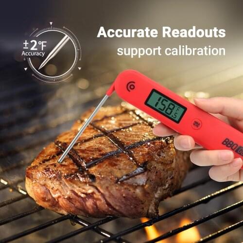 InkBird BG-HH1C Digital Meat Thermometer Instantly Read Cooking Food Thermometer With Foldable Probe and Large Screen for Grill
