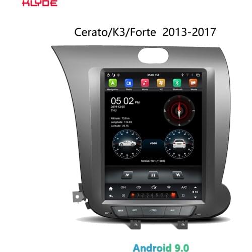 KD-97034 klyde factory tesla Android 9.0 4G+32G/64G 6 core IPS screen car audio system with gps for Cerato/K3/Forte 2013-2017
