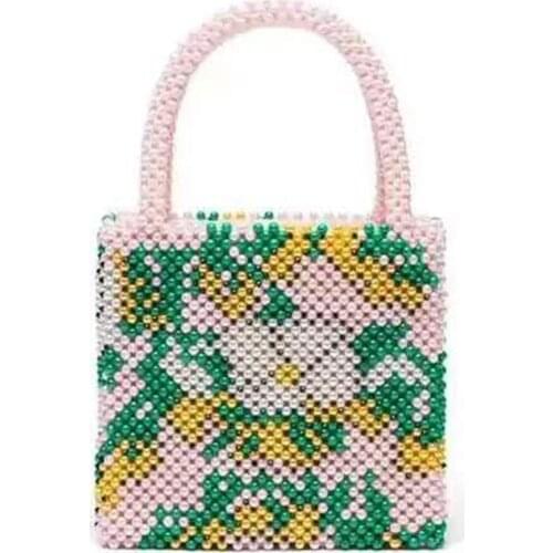 2021 Fashion Puzzle Pattern Manual Minority Customized Womens Hand-held Boutique Korean Version Handmade Beading Dinner Clutch