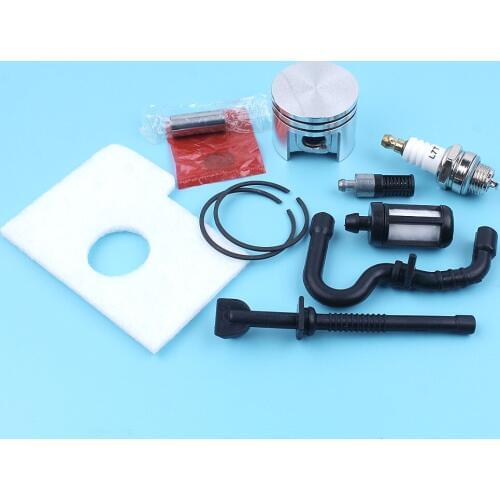 38MM Piston Ring Pin Kit W/ Air Fuel Oil Filter Line for Stihl 018 MS180 MS 180 Chainsaw W/ Spark Plug Replacement Spare Parts