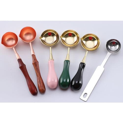 Wax Spoon Sealing Wax Seal Stamp Beads for vintage craft Envelope Wedding Wax seal Ancient Sealing Wax stamp Wooden Handle spoon